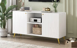 Modern TV Stand With Adjustable Shelf, Handles And Anti-Tip Device - Furniture Home Direct