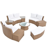 Semi-Circle Outdoor Sectional Set - Furniture Home Direct
