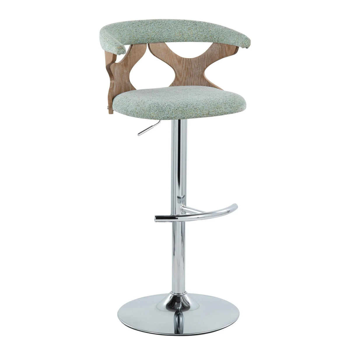 Gardenia - Contemporary Adjustable Barstool With Swivel / Rounded T Footrest (Set of 2) - Furniture Home Direct