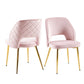 Velvet Dining Chairs With Metal Legs And Hollow Back Upholstered Dining Chairs - Furniture Home Direct