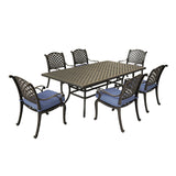 Rectangular 6 Person 85.83" Long Dining Set With Cushions - Furniture Home Direct