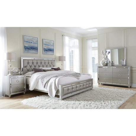Chloe - Nightstand - Gemstone Silver - Furniture Home Direct