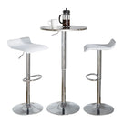 Ale - 3 Piece Bar Set Bistro Round Contemporary Adjustable Oval Footrest - Furniture Home Direct