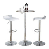 Ale - 3 Piece Bar Set Bistro Round Contemporary Adjustable Oval Footrest - Furniture Home Direct