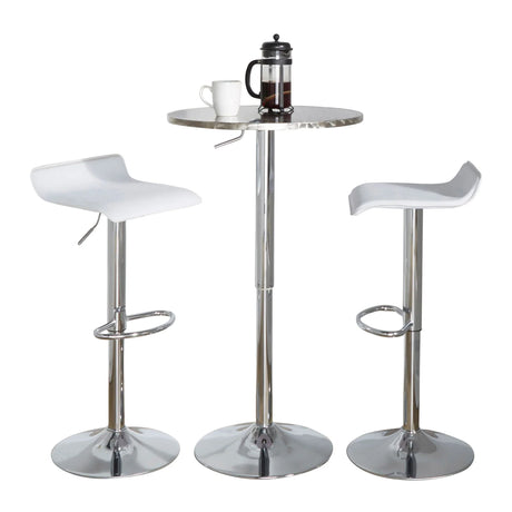 Ale - 3 Piece Bar Set Bistro Round Contemporary Adjustable Oval Footrest - Furniture Home Direct