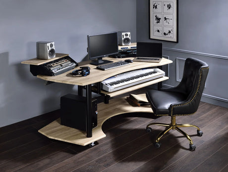 Eleazar - Music Recording Studio Desk - Wood - Furniture Home Direct