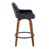 Daniella - Contemporary Fixed Height Counter Stool With Swivel With Round Footrest (Set of 2) - Furniture Home Direct