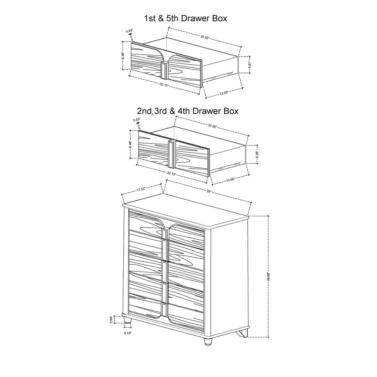 Brenda - Chest With Spacious Drawers - Gray - Furniture Home Direct