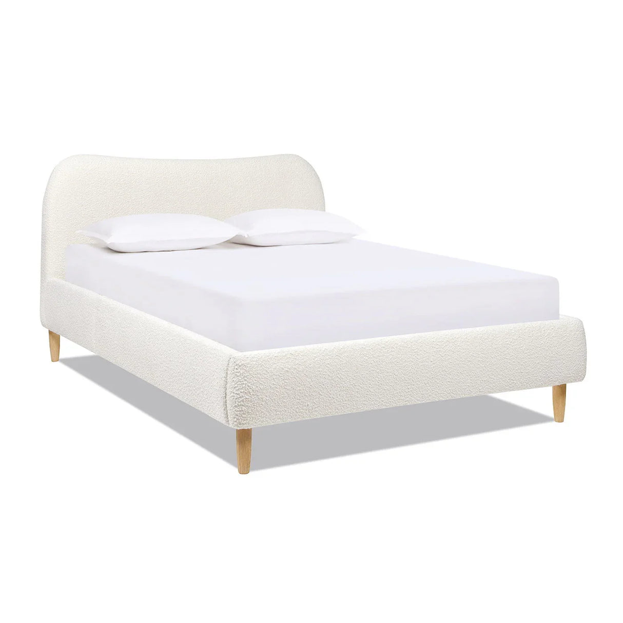 Roman - Curved Headboard Upholstered Platform Bed - Furniture Home Direct