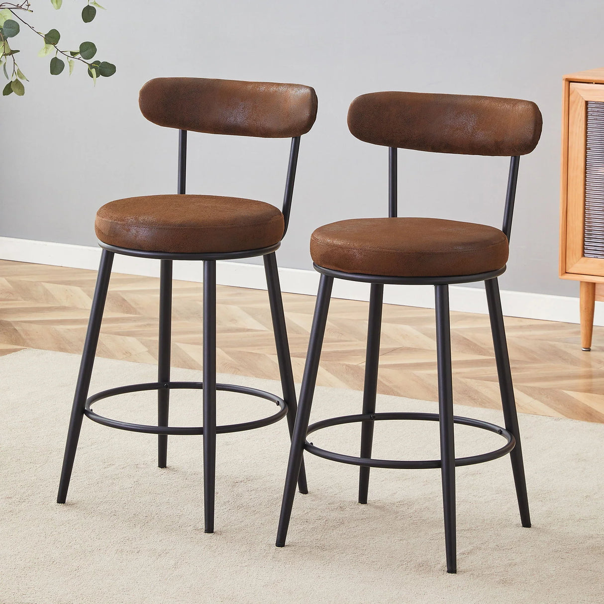 Fashionable Ergonomic High Legged Bar Chairs (Set of 2) - Furniture Home Direct