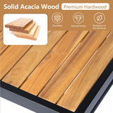 3-piece Outdoor Acacia Wood and Metal Patio Set - Furniture Home Direct