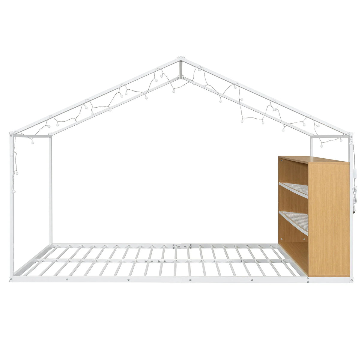 Bed House Frame With Shelves And Lights - Furniture Home Direct