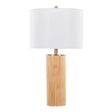 Cylinder - Ash Contemporary Table Lamp - Ash / Antique Brass / White - Furniture Home Direct