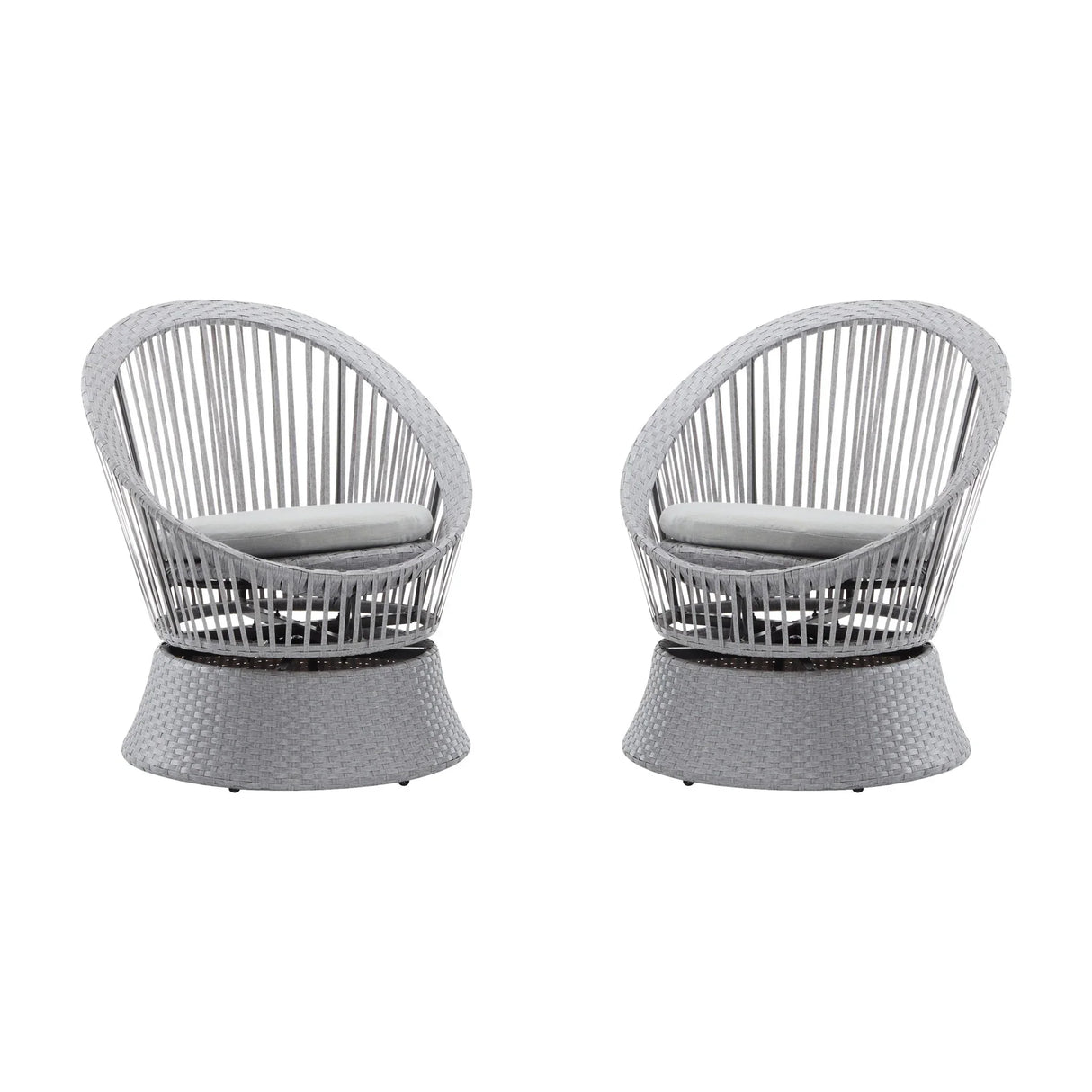 Modern Swivel Wicker Lounge Chair With Round Design