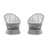Modern Swivel Wicker Lounge Chair With Round Design