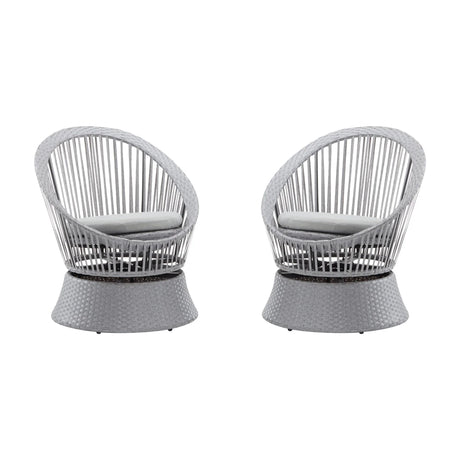 Modern Swivel Wicker Lounge Chair With Round Design