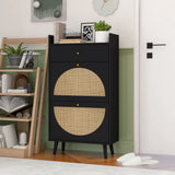 Allen - Rattan 2 Door 1 Drawer Cabinet Shoe Rack For Entrance - Furniture Home Direct