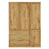 Wardrobe Armoire with Four Doors and Three Drawers Natural - Furniture Home Direct