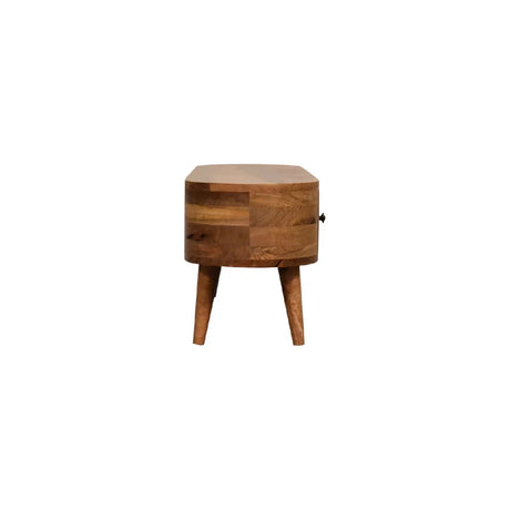 Mini Wooden Rounded Entertainment Unit - Oak - Furniture Home Direct