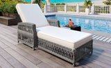 Outdoor Long Reclining Chaise - Beige - Furniture Home Direct