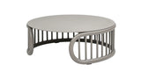 Harper - Outdoor Modern Round Coffee Table - Geige Taupe Aluminum - Furniture Home Direct