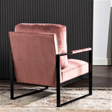 Classic Mid Century Modern Accent Chair With Durable Square Metal Frame, Armchair - Furniture Home Direct