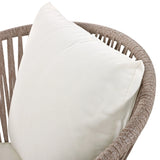 7 Piece All-Weather Patio Dining Set with Acacia Wood Tabletop and Metal Frame - Beige - Furniture Home Direct