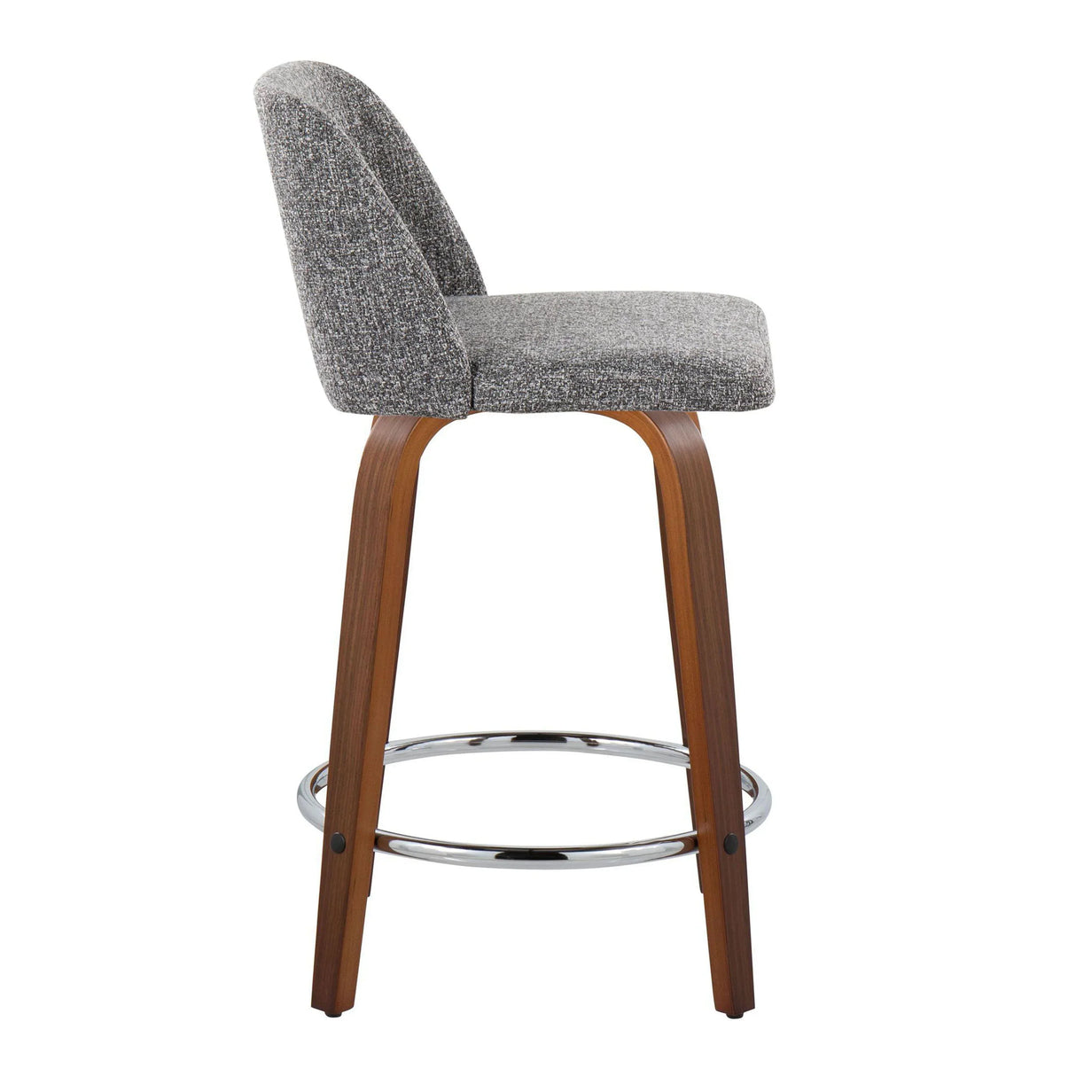 Toriano - Mid Century Modern Fixed Height Counter Stool With Swivel With Round Footrest (Set of 2) - Furniture Home Direct