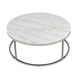 Zaidee - Mable Top Nickel Coffee Table - White - Furniture Home Direct