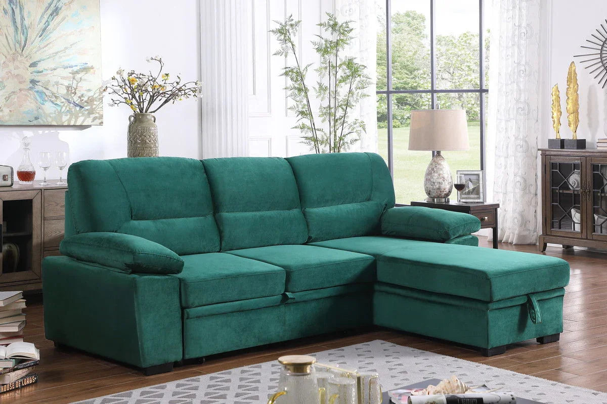 Kipling - Reversible Sleeper Sectional Sofa Chaise - Furniture Home Direct