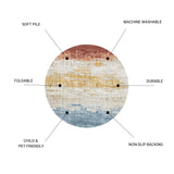 Rabbit - Washable Non - Slip Round Rug, Elegant Design - Ivory Multi - Furniture Home Direct