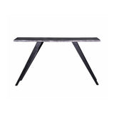 Acacia Wood And Metal Console Table, Live Edge, Angled Legs, Modern Living Room Furniture - Gray / Black - Furniture Home Direct
