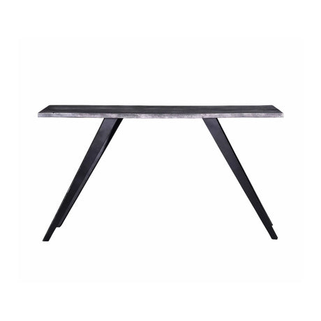 Acacia Wood And Metal Console Table, Live Edge, Angled Legs, Modern Living Room Furniture - Gray / Black - Furniture Home Direct