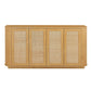 Contemporary Wave Shaped TV Stand With Rattan Doors - Furniture Home Direct
