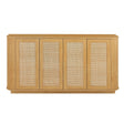 Contemporary Wave Shaped TV Stand With Rattan Doors - Furniture Home Direct