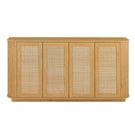 Contemporary Wave Shaped TV Stand With Rattan Doors - Furniture Home Direct