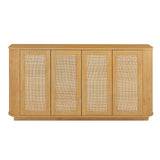 Contemporary Wave Shaped TV Stand With Rattan Doors - Furniture Home Direct