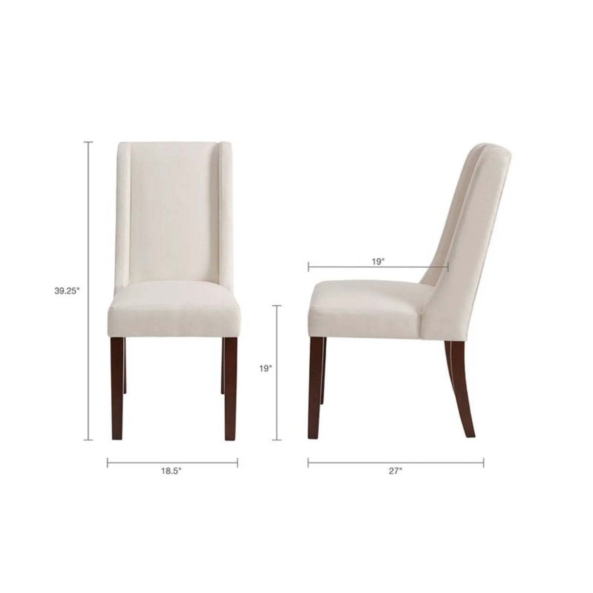 Brody - Wing Parson Dining Chair (Set of 2) - Cream - Furniture Home Direct
