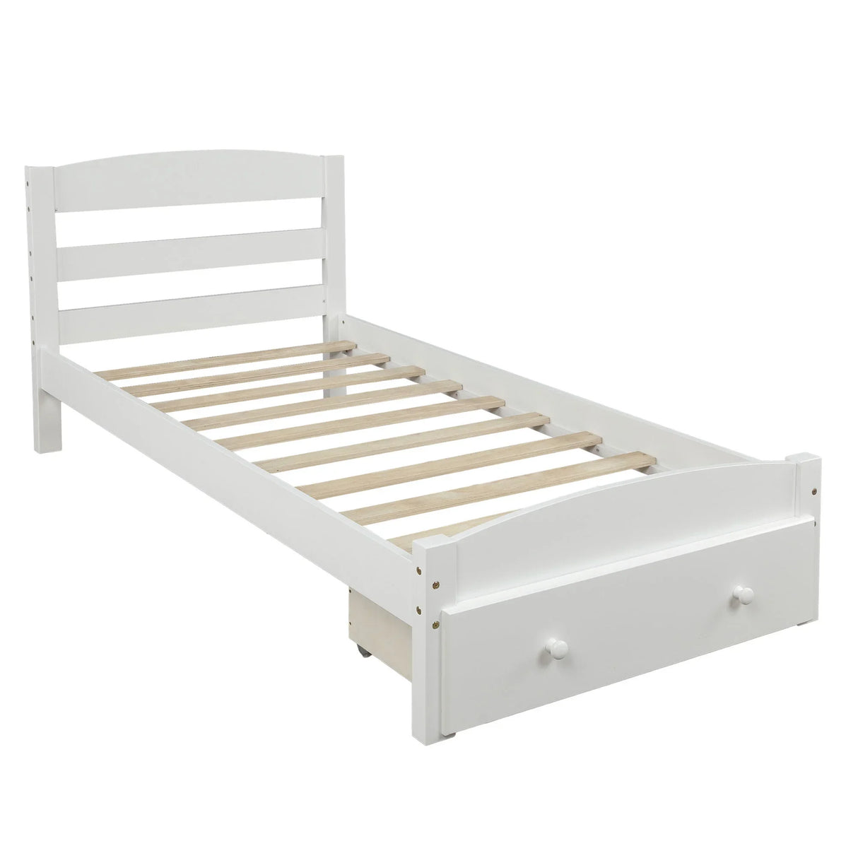 Platform Bed Frame With Storage Drawer And Wood Slat Support No Box Spring Needed - Furniture Home Direct