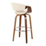 Symphony - Mid Century Modern Fixed Height Barstool With Swivel With Round Footrest (Set of 2) - Furniture Home Direct
