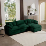 Modern Oversized Modular Cushion Sofa With Ottoman, Low Back, Deep Seating Sofa Set - Furniture Home Direct