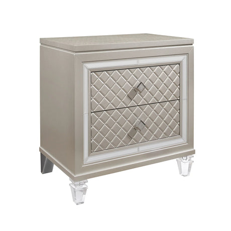 Cross - Glam Nightstand - Champagne - Furniture Home Direct