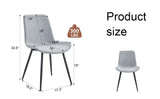 Dining Chair Set Modern Light Upholstered Fabric Chairs Gray - Furniture Home Direct
