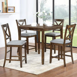 5 Piece Dining Table Set, Wooden Dining Square Table Set For 4 - Furniture Home Direct