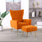 Modern Accent Chair With Ottoman, Comfy Armchair For Living Room - Furniture Home Direct