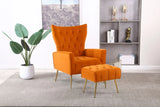 Modern Accent Chair With Ottoman, Comfy Armchair For Living Room - Furniture Home Direct
