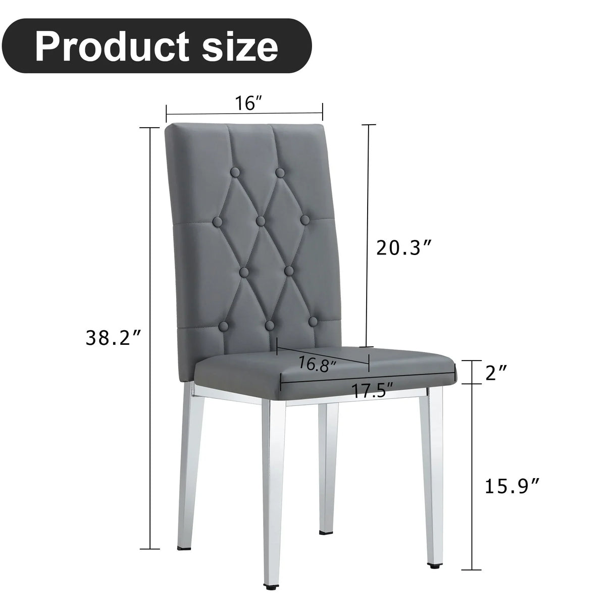 Vintage Style Armless Dining Chairs Set With Grid And Buckle Design - Furniture Home Direct