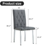 Vintage Style Armless Dining Chairs Set With Grid And Buckle Design - Furniture Home Direct