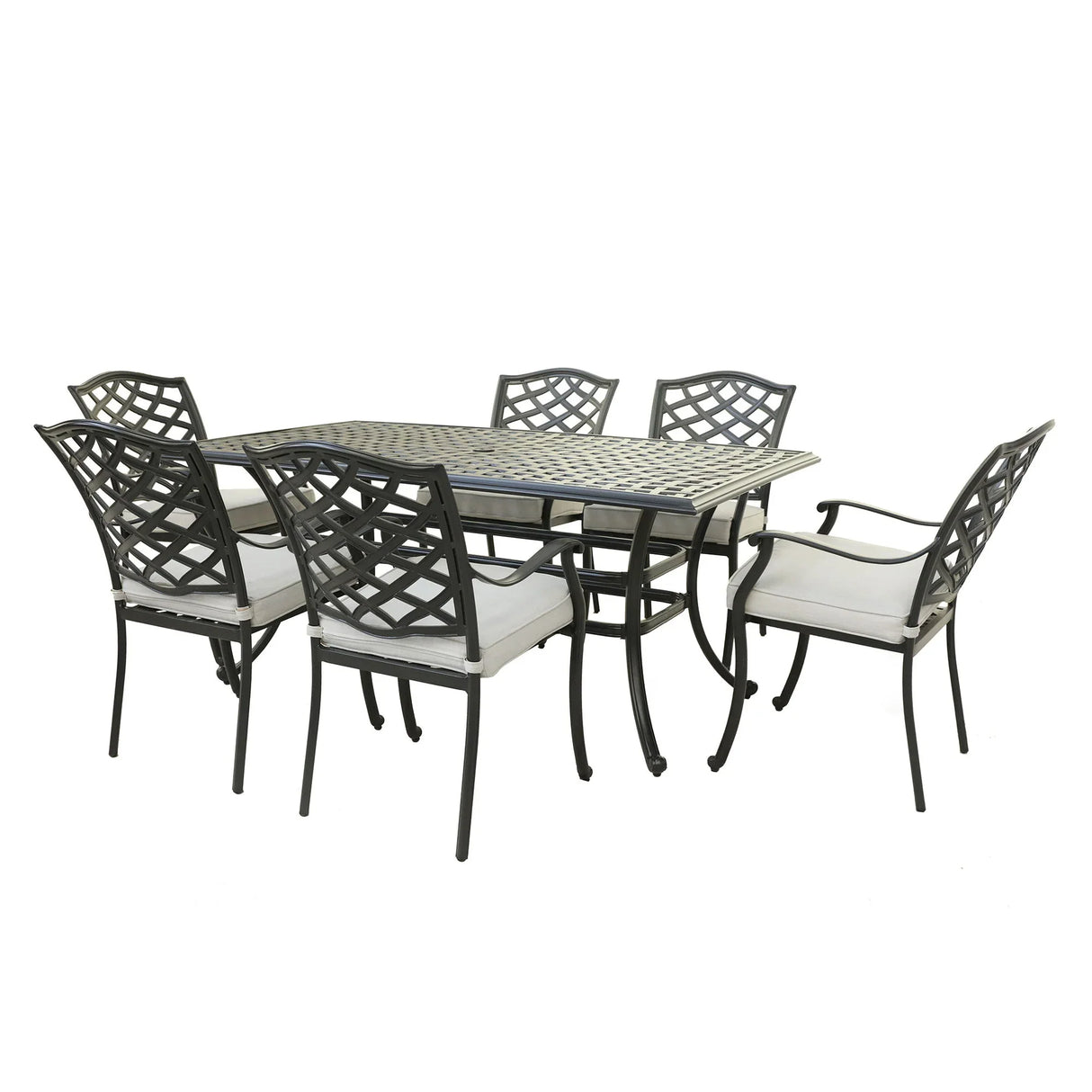 Aluminum Rectangular Dining Set - Furniture Home Direct