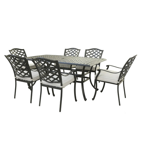 Aluminum Rectangular Dining Set - Furniture Home Direct